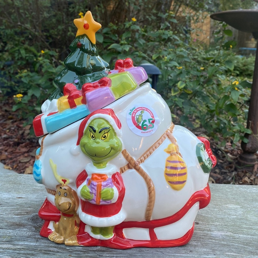 Grinch Christmas Cookie Jar